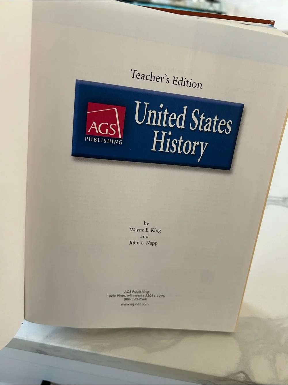 AGB United States History Teacher's Edition - Blue, Red, Gold Cover